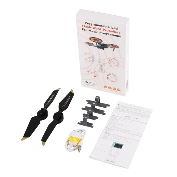 Djı Mavic 2 Pro & Zoom Için Işıklı LED Pervane Seti yazılı